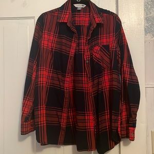 Old Navy red and blue flannel size large